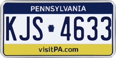 PA license plate KJS4633