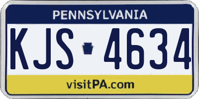 PA license plate KJS4634