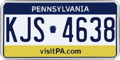 PA license plate KJS4638
