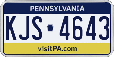 PA license plate KJS4643