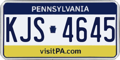 PA license plate KJS4645