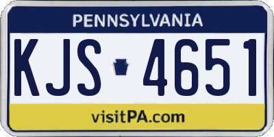 PA license plate KJS4651