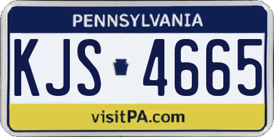 PA license plate KJS4665