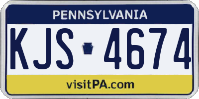 PA license plate KJS4674