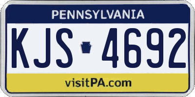 PA license plate KJS4692