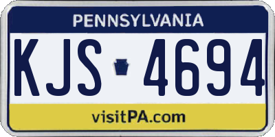 PA license plate KJS4694
