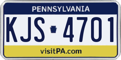 PA license plate KJS4701