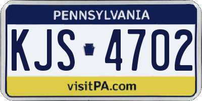 PA license plate KJS4702