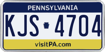 PA license plate KJS4704