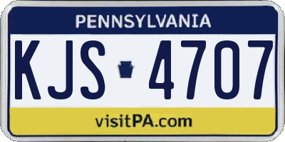 PA license plate KJS4707