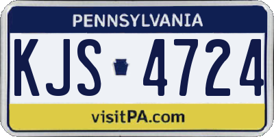 PA license plate KJS4724