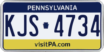 PA license plate KJS4734