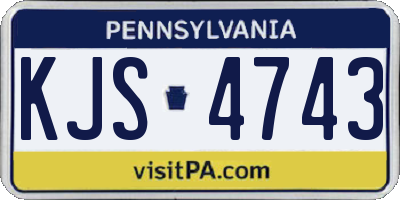 PA license plate KJS4743