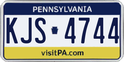 PA license plate KJS4744