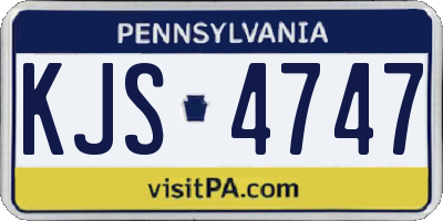 PA license plate KJS4747