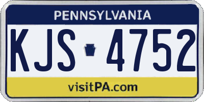 PA license plate KJS4752