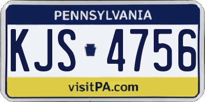 PA license plate KJS4756