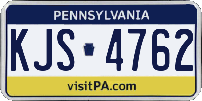 PA license plate KJS4762