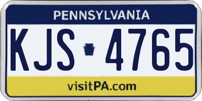 PA license plate KJS4765
