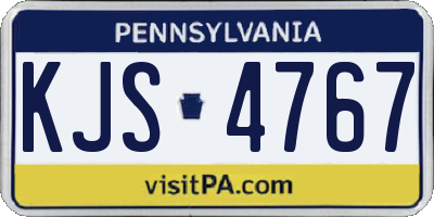 PA license plate KJS4767