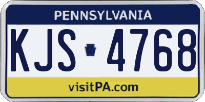 PA license plate KJS4768