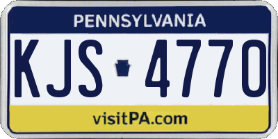 PA license plate KJS4770
