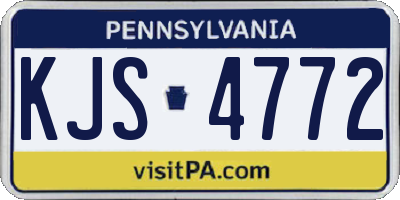 PA license plate KJS4772