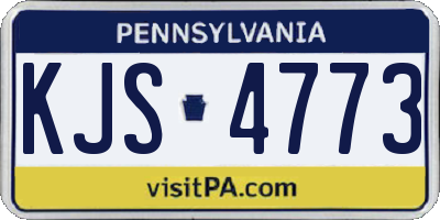 PA license plate KJS4773