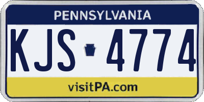 PA license plate KJS4774