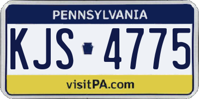 PA license plate KJS4775