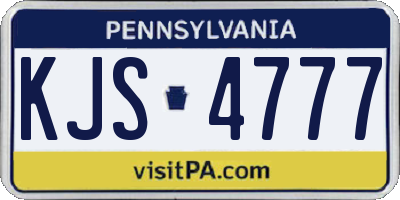 PA license plate KJS4777