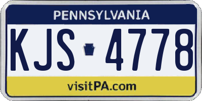 PA license plate KJS4778