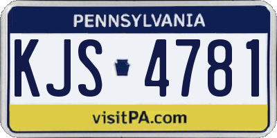 PA license plate KJS4781