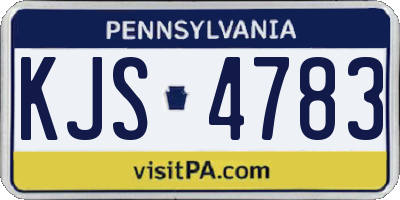 PA license plate KJS4783