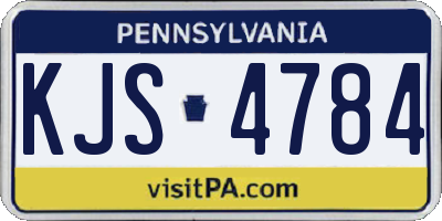 PA license plate KJS4784