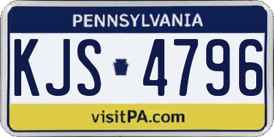 PA license plate KJS4796