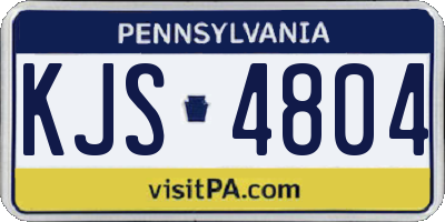 PA license plate KJS4804