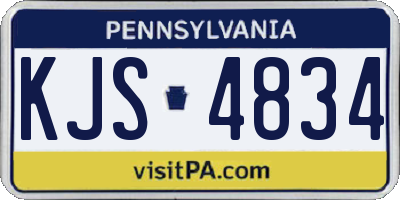 PA license plate KJS4834