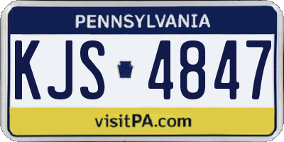 PA license plate KJS4847