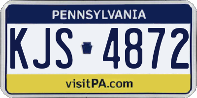 PA license plate KJS4872