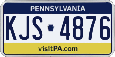 PA license plate KJS4876