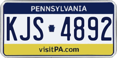 PA license plate KJS4892