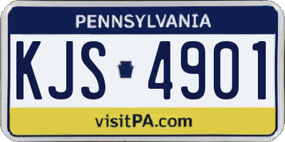 PA license plate KJS4901