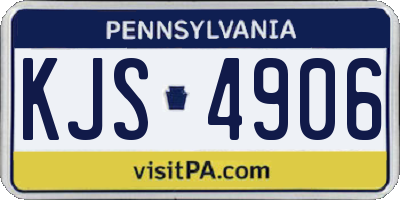 PA license plate KJS4906