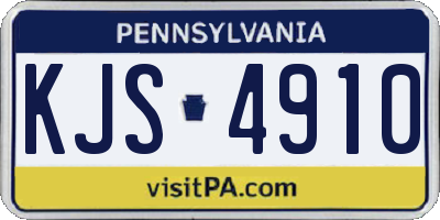 PA license plate KJS4910