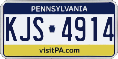 PA license plate KJS4914
