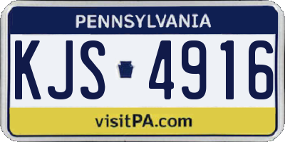 PA license plate KJS4916