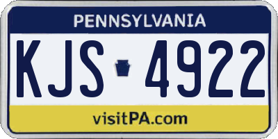 PA license plate KJS4922