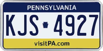 PA license plate KJS4927