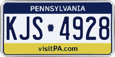 PA license plate KJS4928